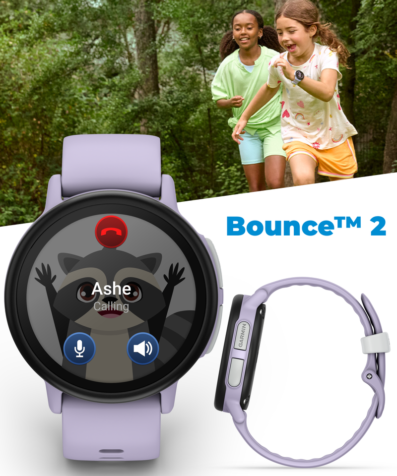 Garmin Bounce 2 Kids Smartwatch with LTE – Two-Way Calling, Text Messaging, Real-Time GPS Tracking, Swim-Friendly AMOLED Display, Music with Wearable4U Bundle