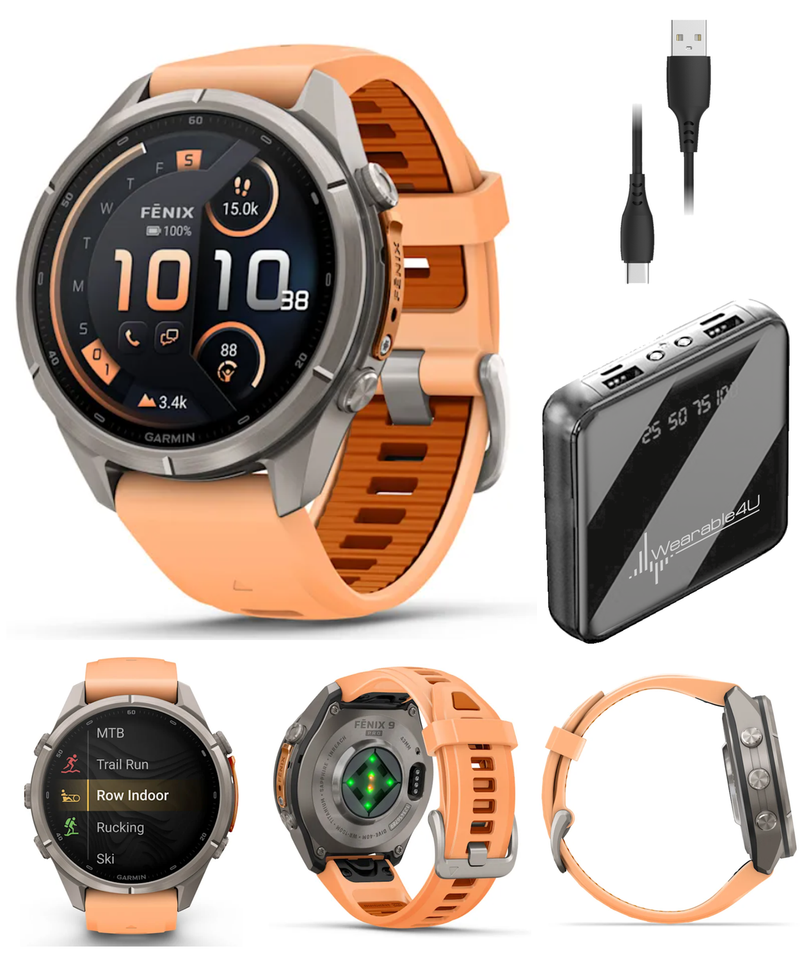 Garmin Fenix 9 Pro AMOLED Premium Multisport GPS Smartwatch, Titanium, Sapphire, inReach Connectivity