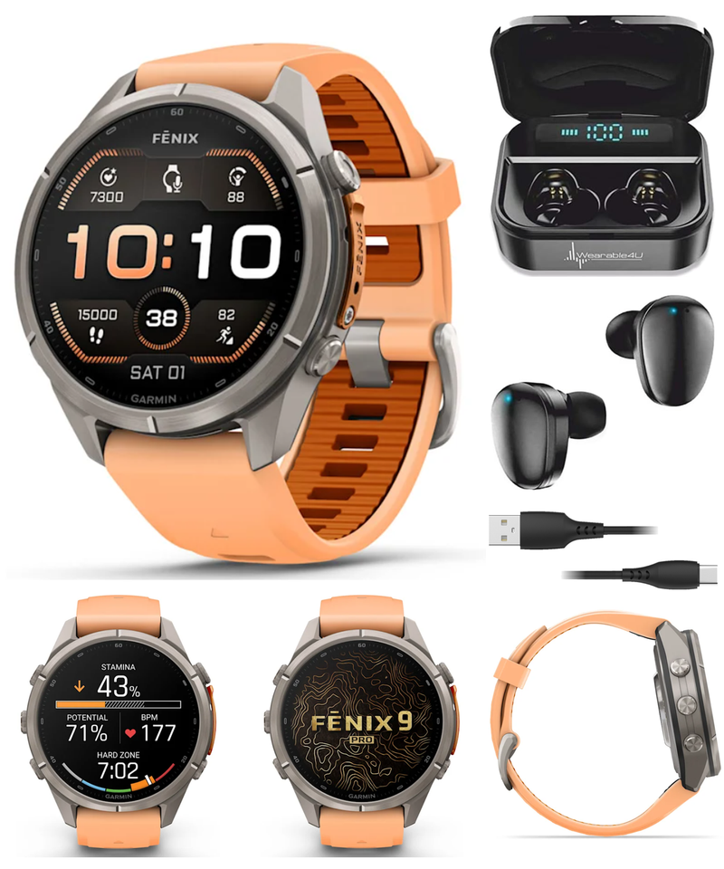 Garmin Fenix 9 Pro AMOLED Premium Multisport GPS Smartwatch, Titanium, Sapphire