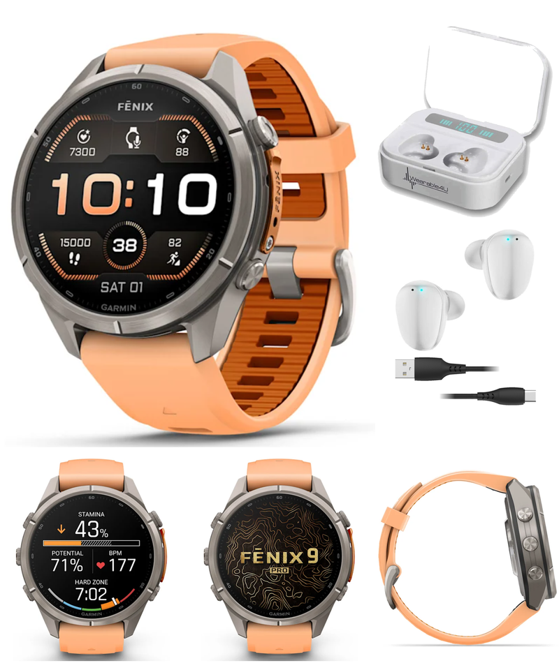 Garmin Fenix 9 Pro AMOLED Premium Multisport GPS Smartwatch, Titanium, Sapphire