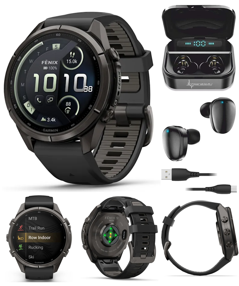 Garmin Fenix 9 Pro AMOLED Premium Multisport GPS Smartwatch, Titanium, Sapphire, inReach Connectivity