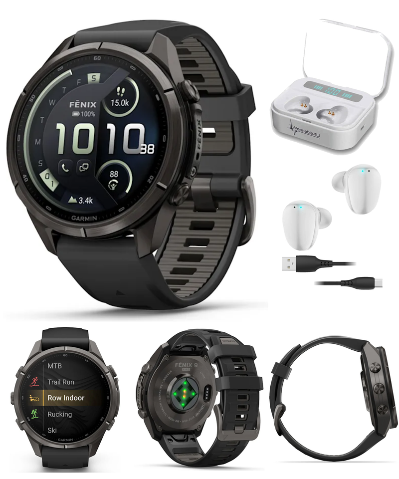 Garmin Fenix 9 Pro AMOLED Premium Multisport GPS Smartwatch, Titanium, Sapphire, inReach Connectivity