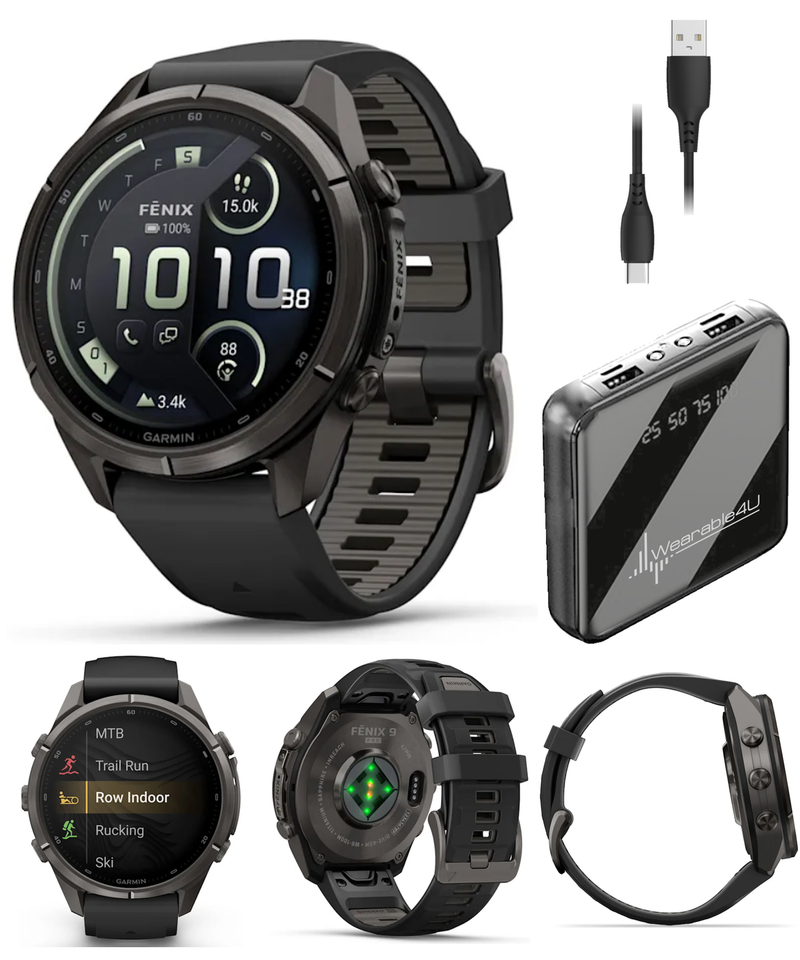 Garmin Fenix 9 Pro AMOLED Premium Multisport GPS Smartwatch, Titanium, Sapphire, inReach Connectivity