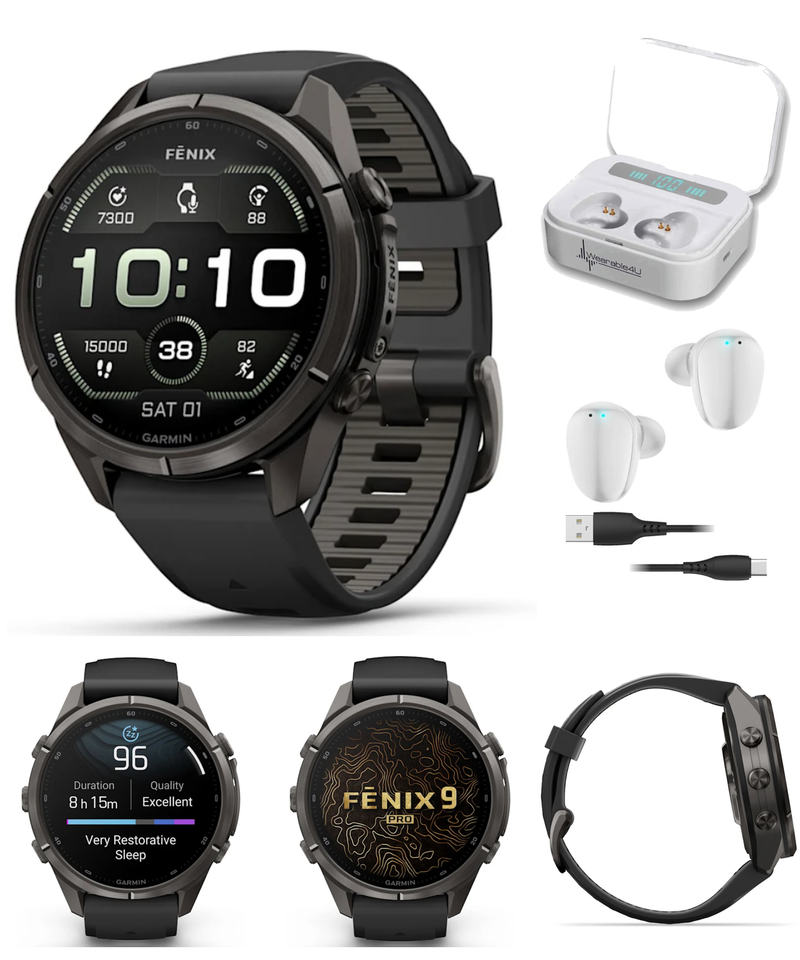 Garmin Fenix 9 Pro AMOLED Premium Multisport GPS Smartwatch, Titanium, Sapphire