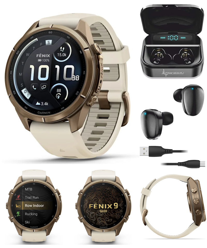 Garmin Fenix 9 Pro AMOLED Premium Multisport GPS Smartwatch, Titanium, Sapphire, inReach Connectivity