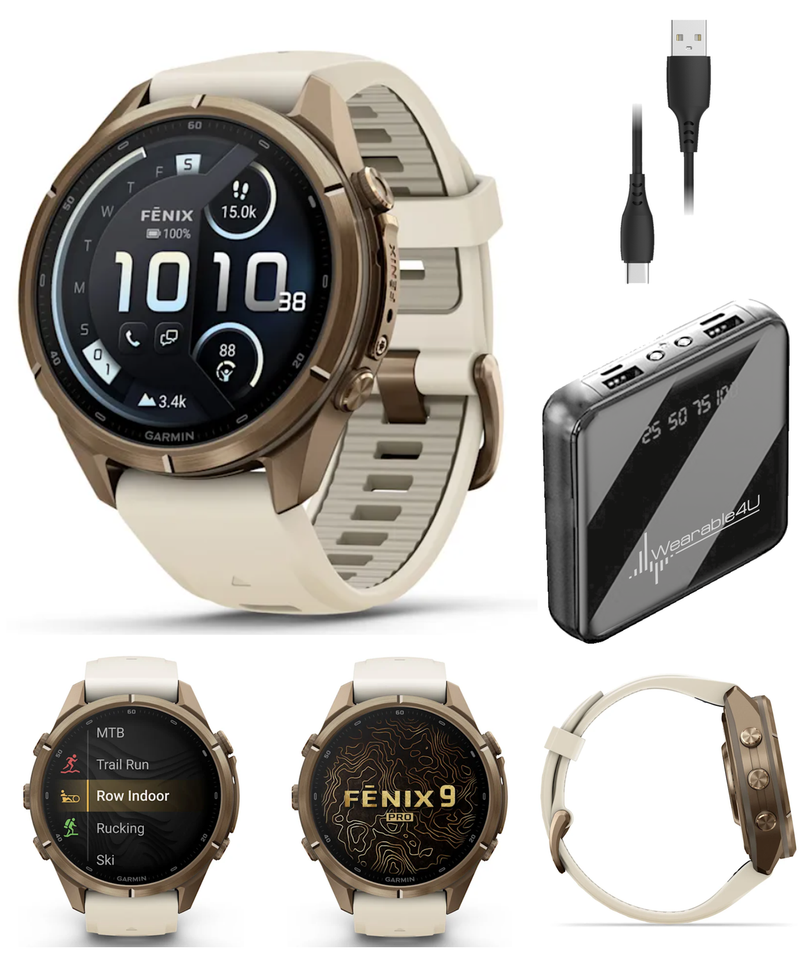 Garmin Fenix 9 Pro AMOLED Premium Multisport GPS Smartwatch, Titanium, Sapphire, inReach Connectivity