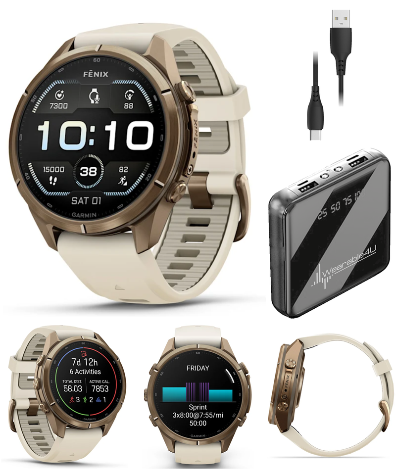 Garmin Fenix 9 Pro AMOLED Premium Multisport GPS Smartwatch, Titanium, Sapphire