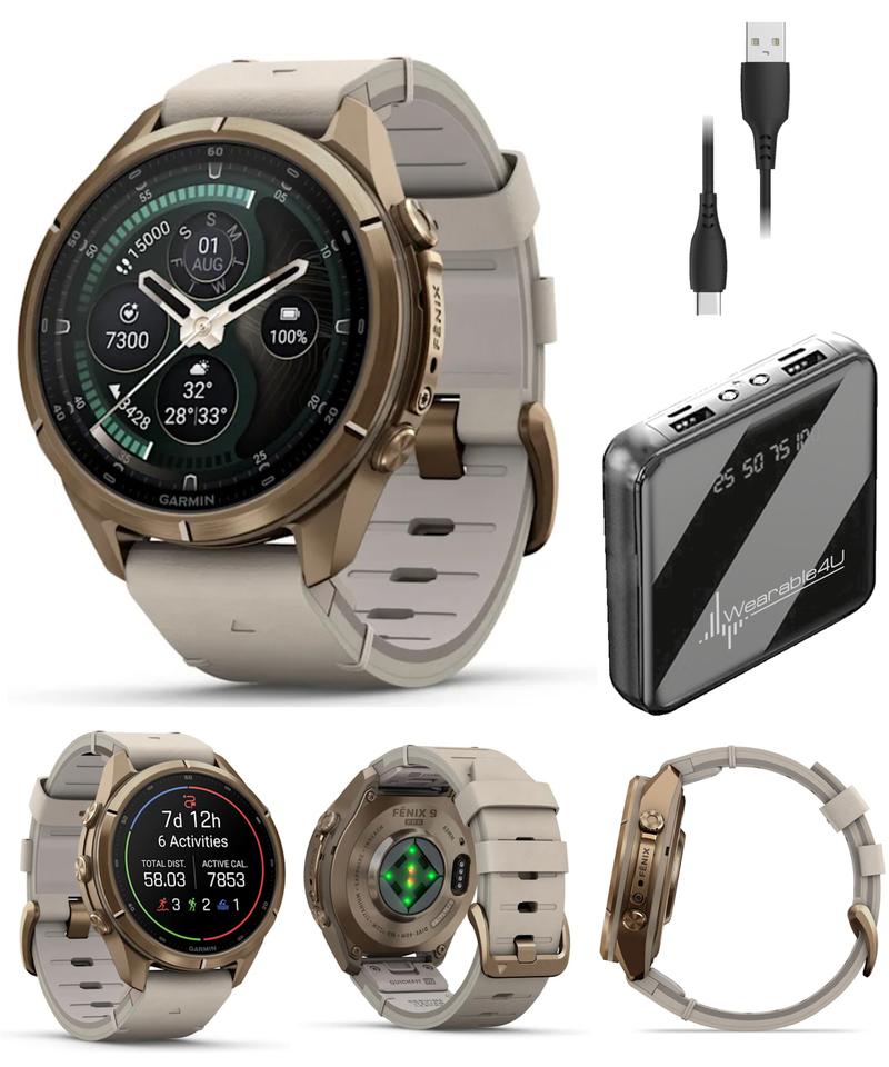 Garmin Fenix 9 Pro AMOLED Premium Multisport GPS Smartwatch, Titanium, Sapphire, inReach Connectivity