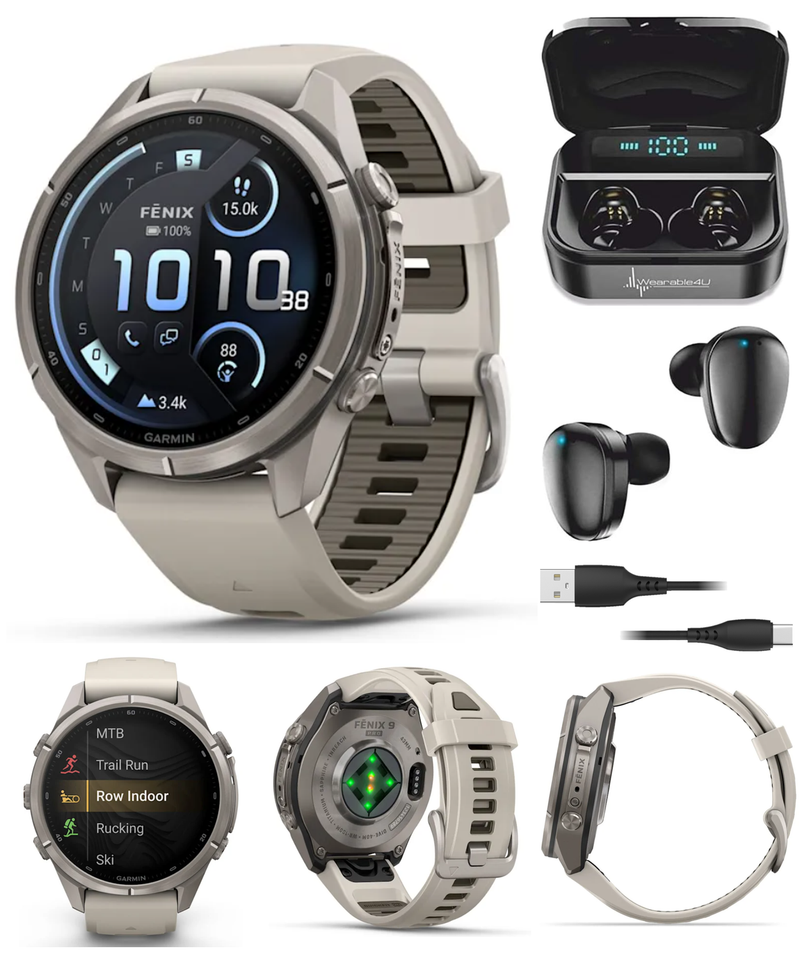 Garmin Fenix 9 Pro AMOLED Premium Multisport GPS Smartwatch, Titanium, Sapphire, inReach Connectivity