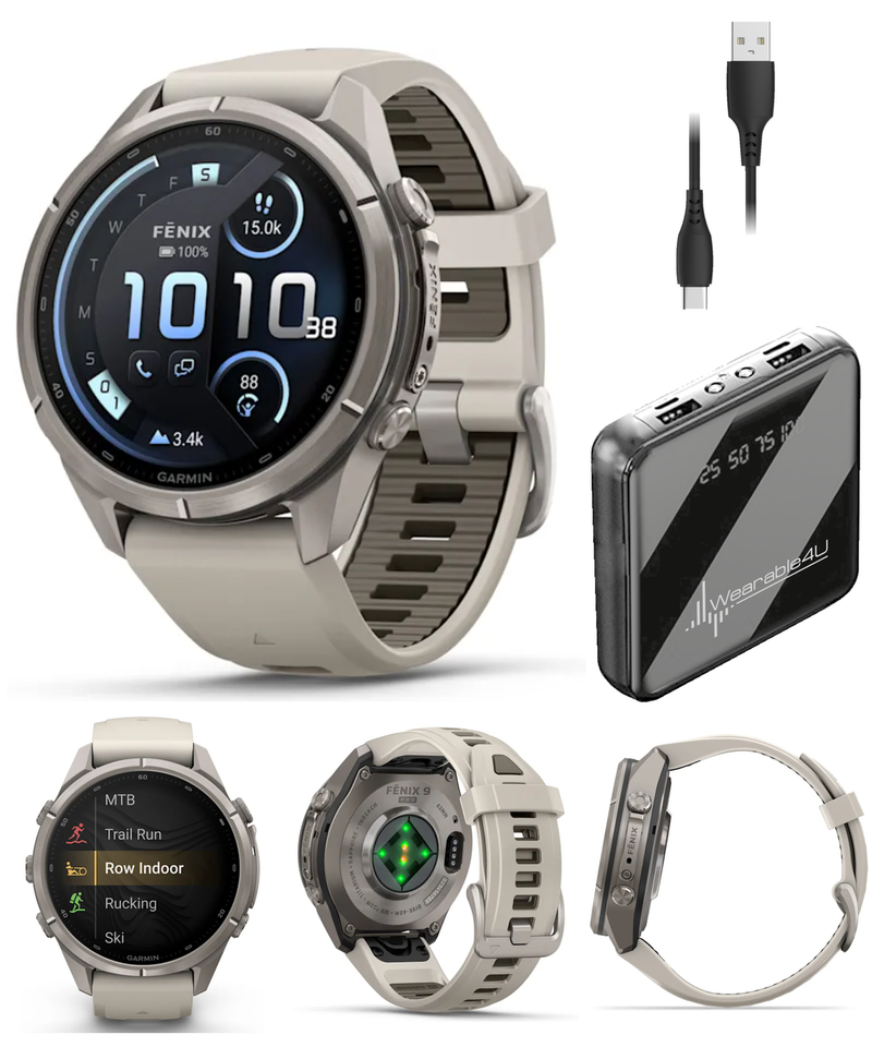 Garmin Fenix 9 Pro AMOLED Premium Multisport GPS Smartwatch, Titanium, Sapphire, inReach Connectivity