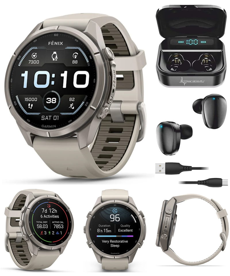 Garmin Fenix 9 Pro AMOLED Premium Multisport GPS Smartwatch, Titanium, Sapphire