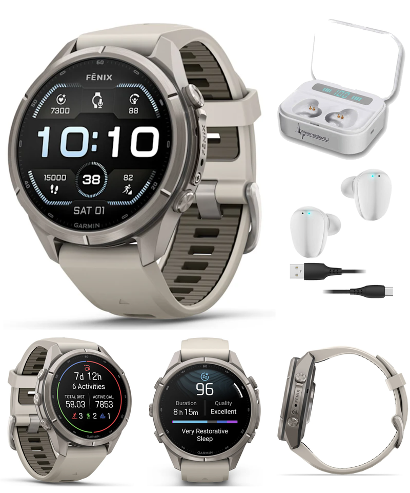 Garmin Fenix 9 Pro AMOLED Premium Multisport GPS Smartwatch, Titanium, Sapphire