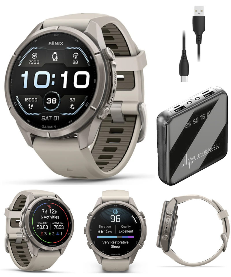 Garmin Fenix 9 Pro AMOLED Premium Multisport GPS Smartwatch, Titanium, Sapphire