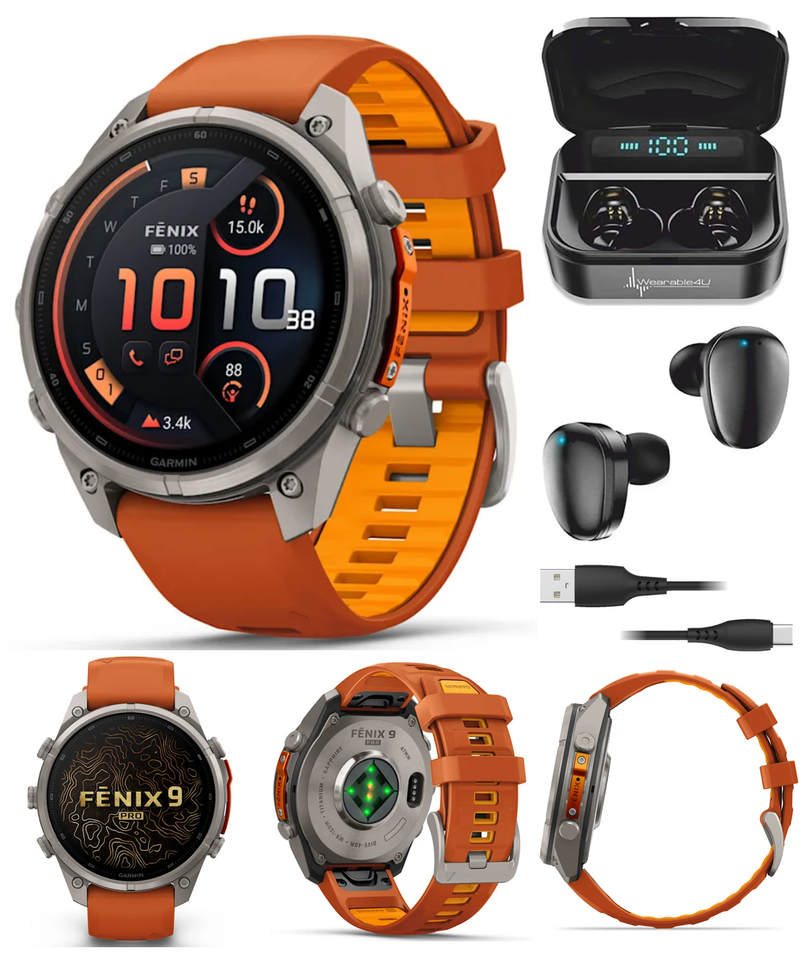 Garmin Fenix 9 Pro AMOLED Premium Multisport GPS Smartwatch, Titanium, Sapphire, inReach Connectivity