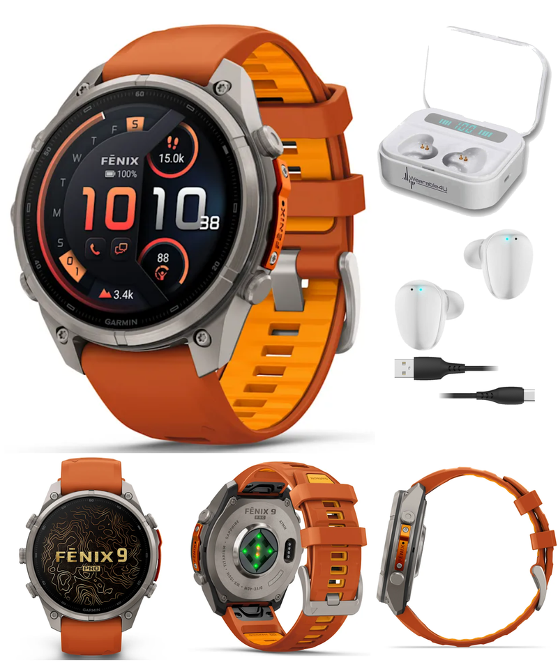 Garmin Fenix 9 Pro AMOLED Premium Multisport GPS Smartwatch, Titanium, Sapphire, inReach Connectivity