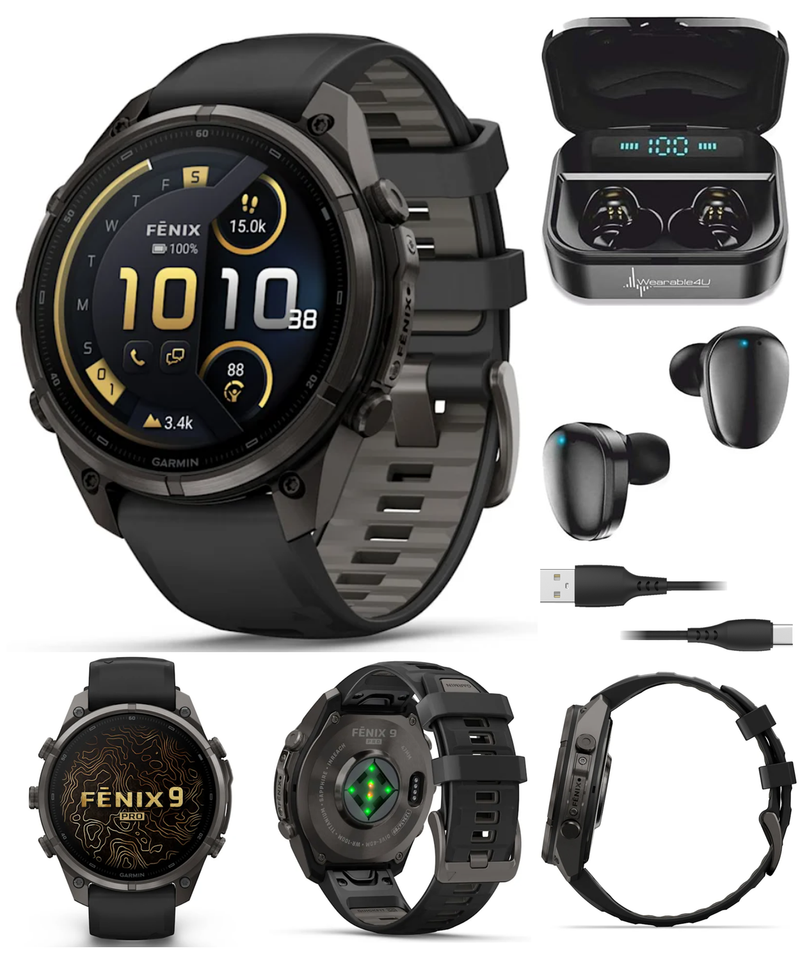 Garmin Fenix 9 Pro AMOLED Premium Multisport GPS Smartwatch, Titanium, Sapphire, inReach Connectivity