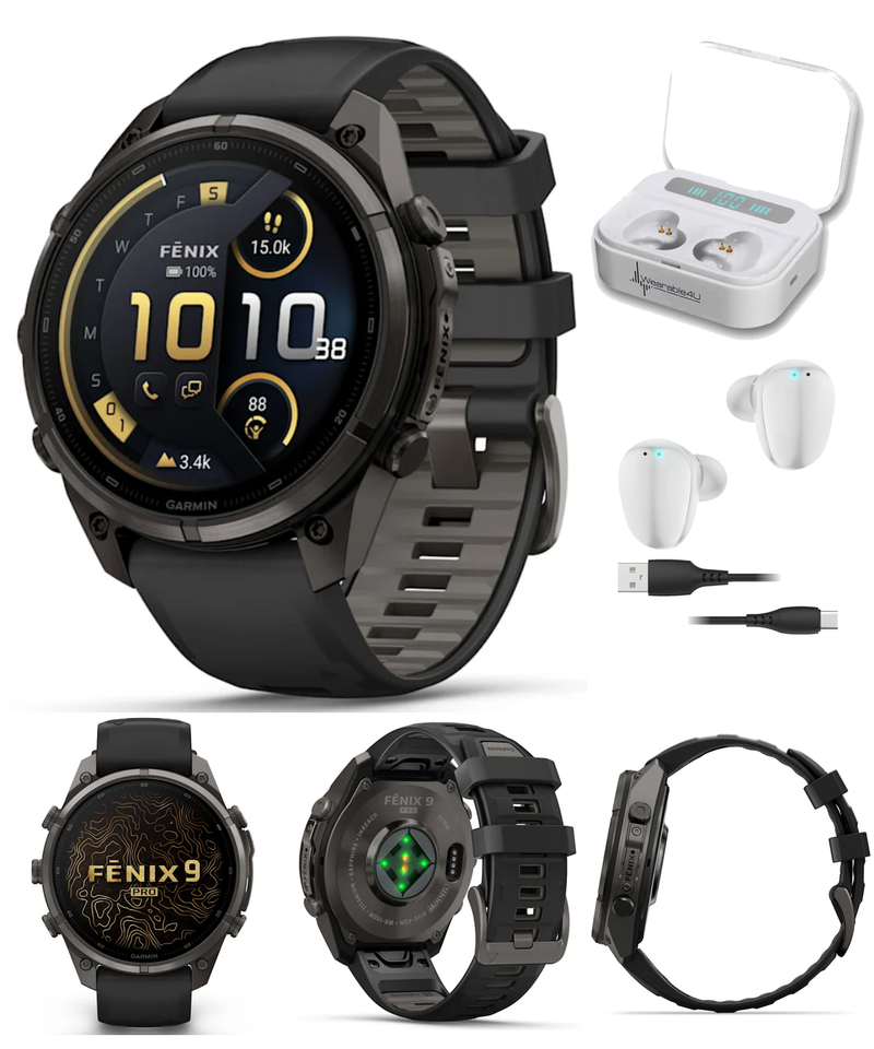 Garmin Fenix 9 Pro AMOLED Premium Multisport GPS Smartwatch, Titanium, Sapphire, inReach Connectivity