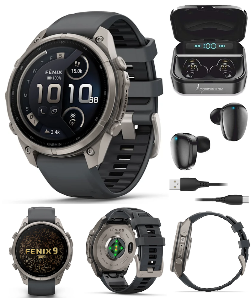Garmin Fenix 9 Pro AMOLED Premium Multisport GPS Smartwatch, Titanium, Sapphire, inReach Connectivity