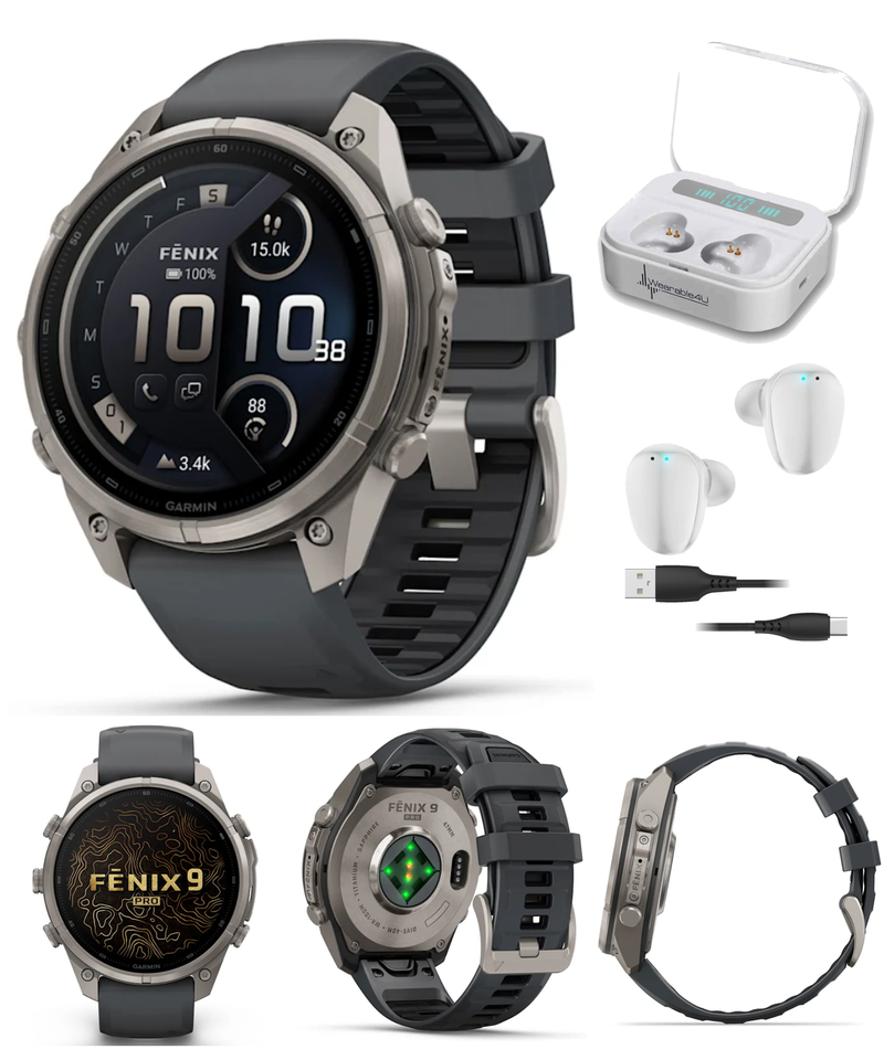 Garmin Fenix 9 Pro AMOLED Premium Multisport GPS Smartwatch, Titanium, Sapphire, inReach Connectivity