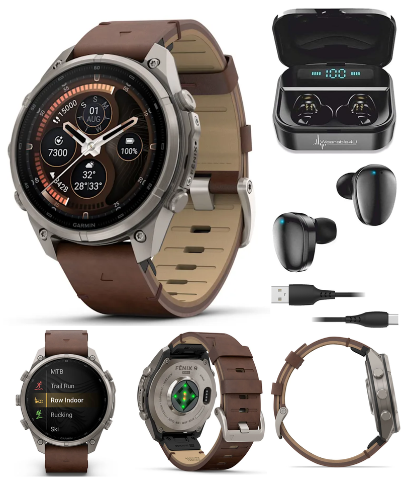 Garmin Fenix 9 Pro AMOLED Premium Multisport GPS Smartwatch, Titanium, Sapphire, inReach Connectivity