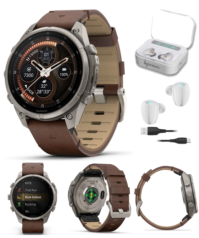 Garmin Fenix 9 Pro AMOLED Premium Multisport GPS Smartwatch, Titanium, Sapphire, inReach Connectivity
