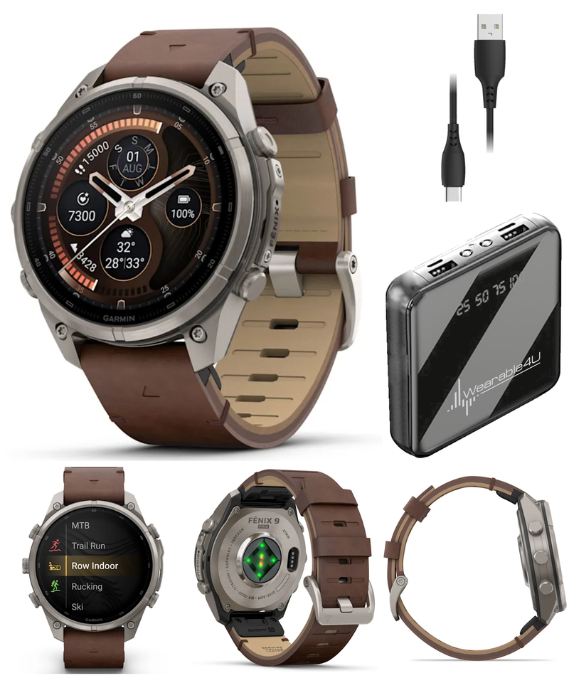 Garmin Fenix 9 Pro AMOLED Premium Multisport GPS Smartwatch, Titanium, Sapphire, inReach Connectivity