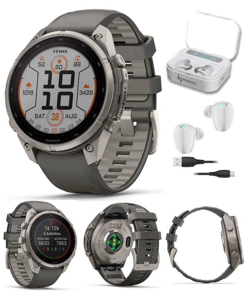 Garmin Fenix 9 Pro SOLAR Premium Multisport GPS Smartwatch, Titanium, Sapphire