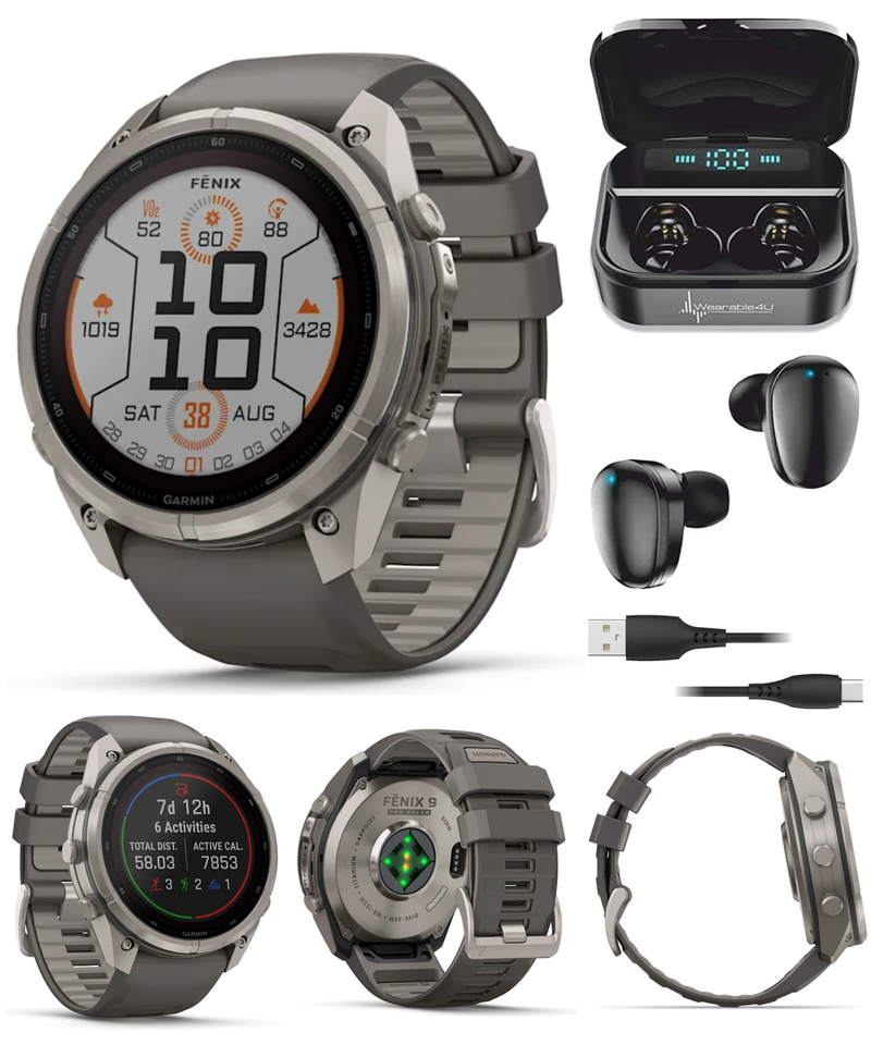 Garmin Fenix 9 Pro SOLAR Premium Multisport GPS Smartwatch, Titanium, Sapphire