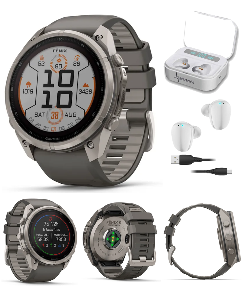 Garmin Fenix 9 Pro SOLAR Premium Multisport GPS Smartwatch, Titanium, Sapphire