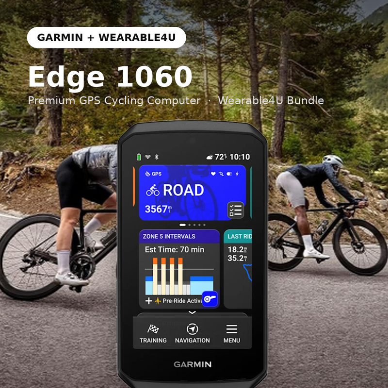 Garmin Edge 1060, Premium GPS Cycling Computer, Built for Performance-Driven Cyclists, Hands-Free Voice Control, Performance Insights (010-04598-00) | Wearable4U Bundle