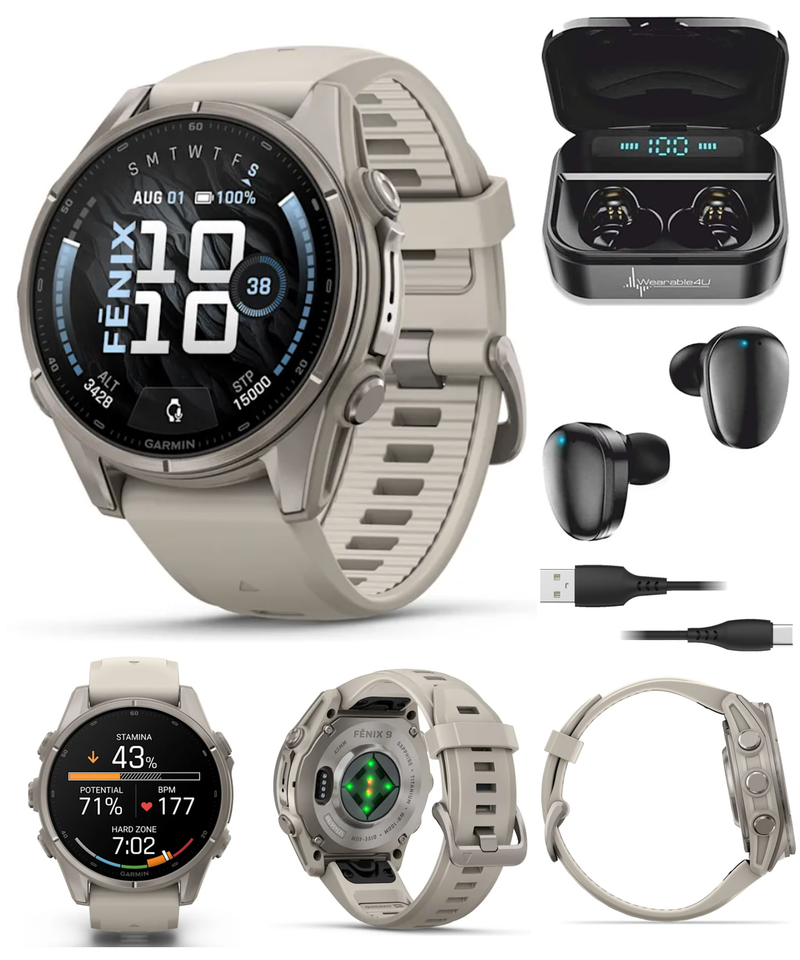 Garmin Fenix 9 AMOLED Premium Multisport GPS Smartwatch, Titanium, Sapphire