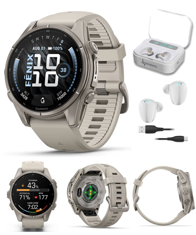 Garmin Fenix 9 AMOLED Premium Multisport GPS Smartwatch, Titanium, Sapphire