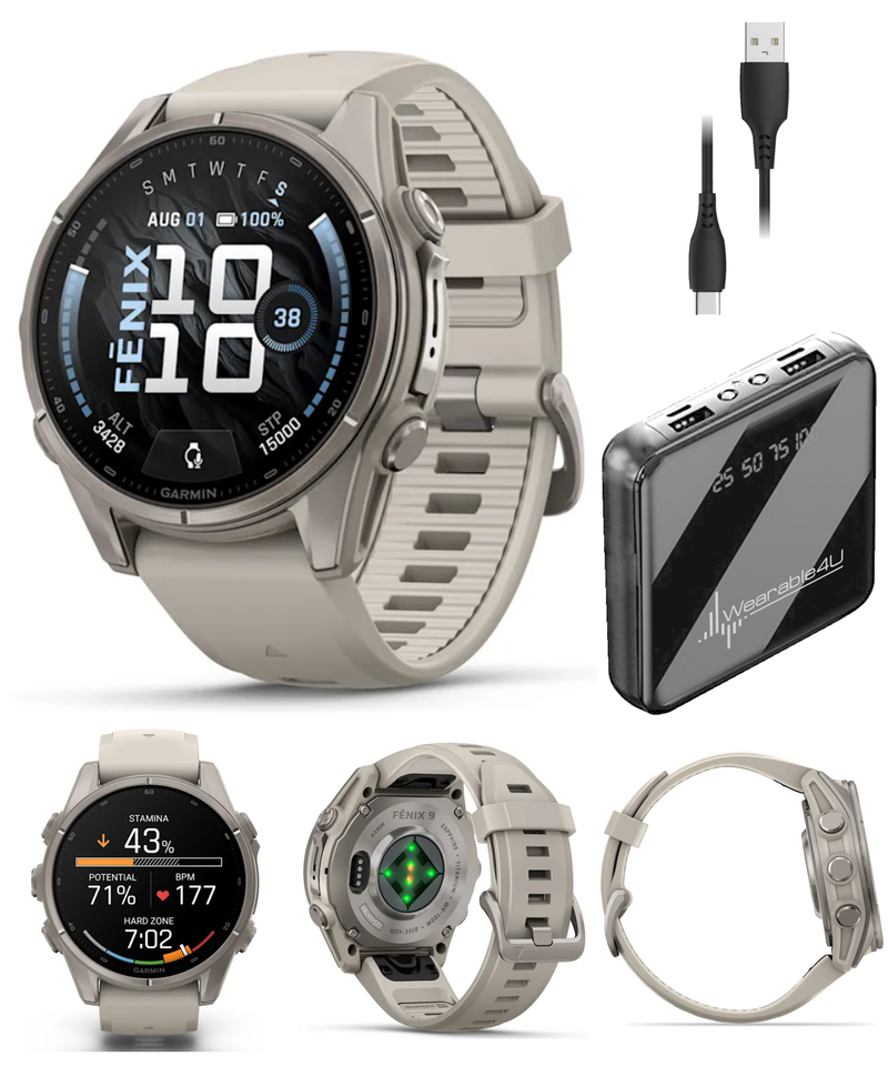 Garmin Fenix 9 AMOLED Premium Multisport GPS Smartwatch, Titanium, Sapphire