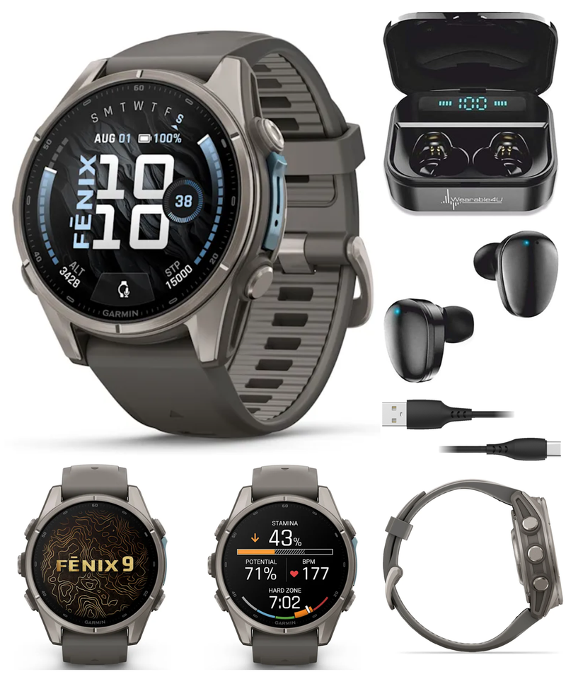 Garmin Fenix 9 AMOLED Premium Multisport GPS Smartwatch, Titanium, Sapphire