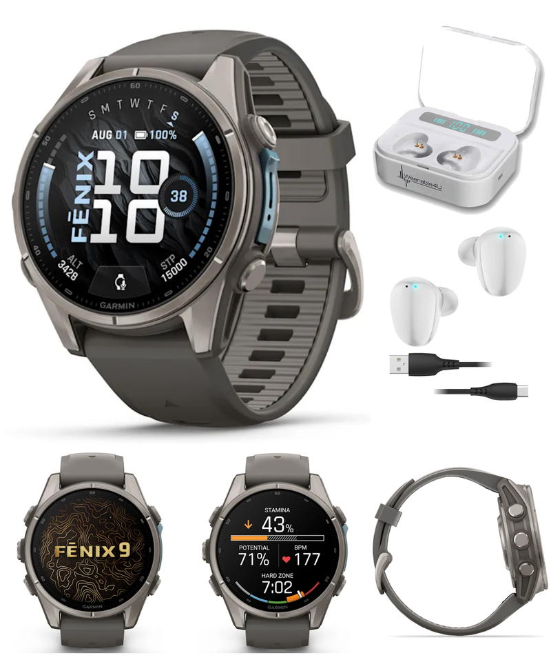 Garmin Fenix 9 AMOLED Premium Multisport GPS Smartwatch, Titanium, Sapphire