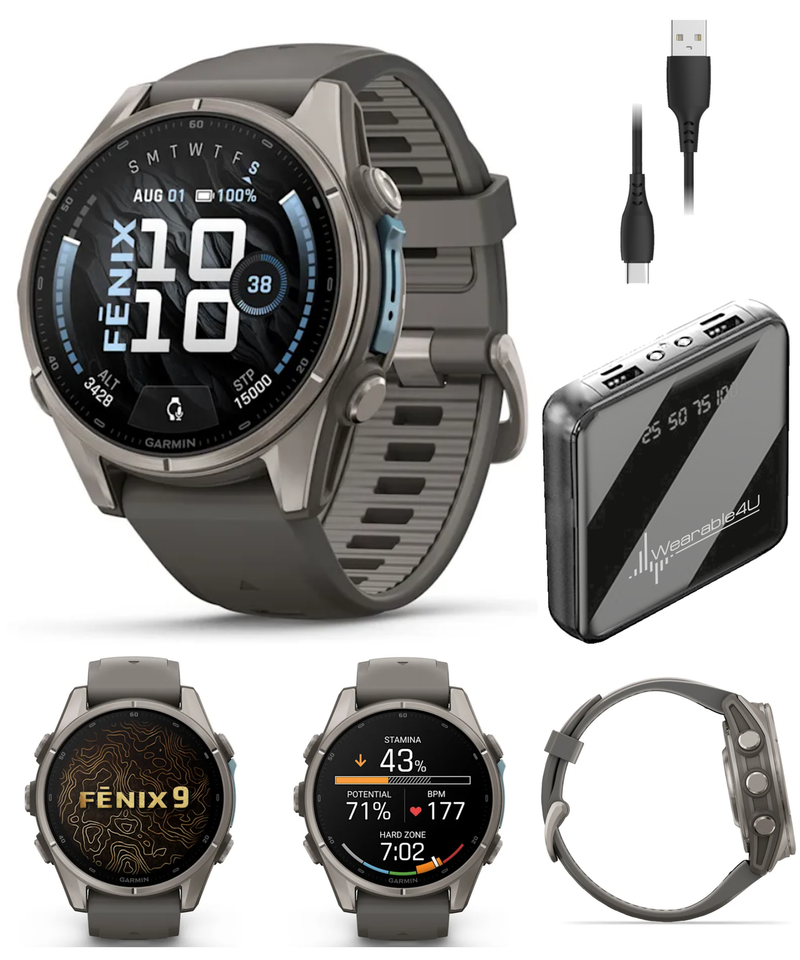 Garmin Fenix 9 AMOLED Premium Multisport GPS Smartwatch, Titanium, Sapphire