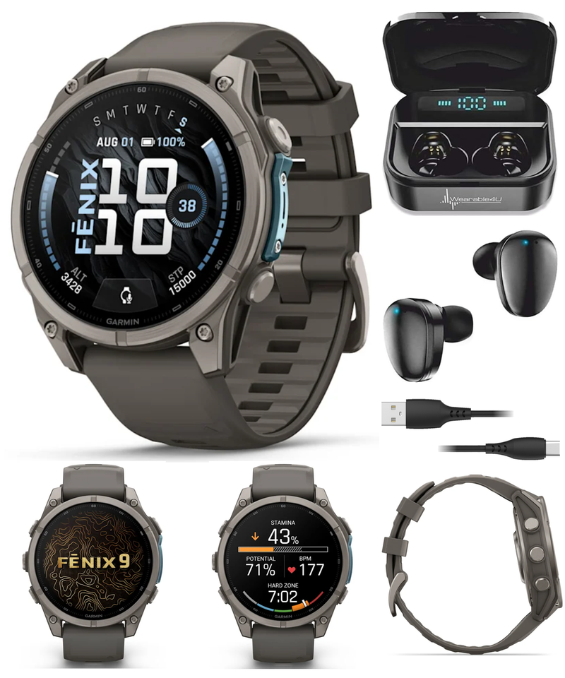 Garmin Fenix 9 AMOLED Premium Multisport GPS Smartwatch, Titanium, Sapphire