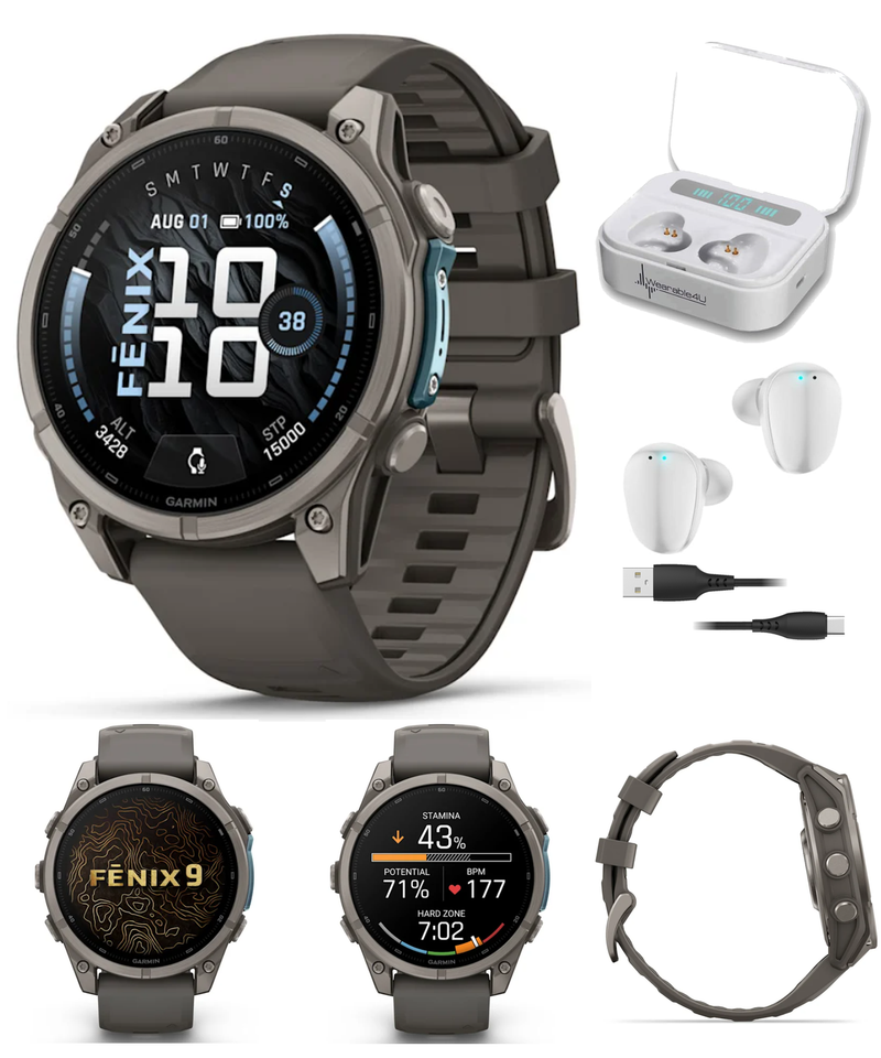 Garmin Fenix 9 AMOLED Premium Multisport GPS Smartwatch, Titanium, Sapphire