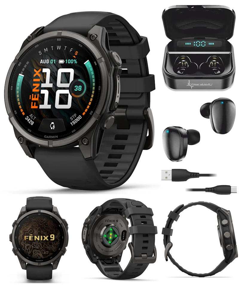 Garmin Fenix 9 AMOLED Premium Multisport GPS Smartwatch, Titanium, Sapphire