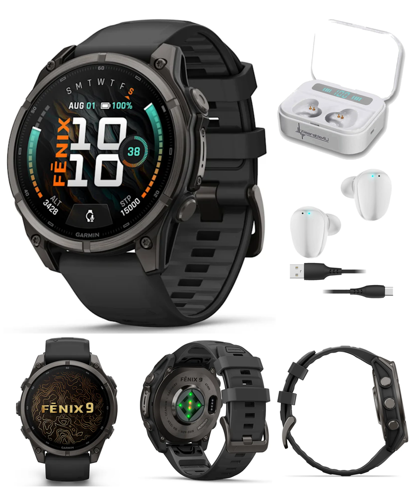 Garmin Fenix 9 AMOLED Premium Multisport GPS Smartwatch, Titanium, Sapphire