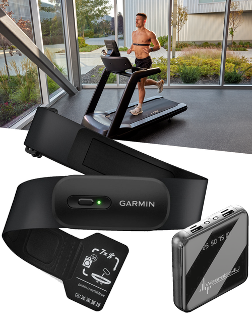 Garmin HRM 200 Heart Rate Monitor, Accurate Heart Rate and HRV Data, Comfortable Machine Washable Strap (XS-X, M-XL), Wearable4U