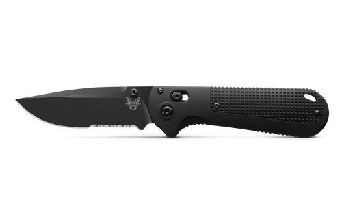 Benchmade 430SBK-02 Redoubt Black Grivory 3.55" Serrated Edge Drop-Point Folding Pocket Knife