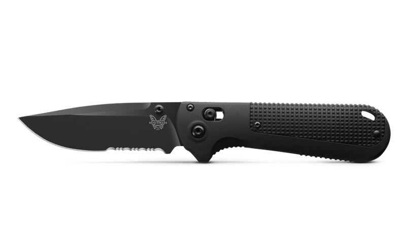 Benchmade 430SBK-02 Redoubt Black Grivory 3.55" Serrated Edge Drop-Point Folding Pocket Knife
