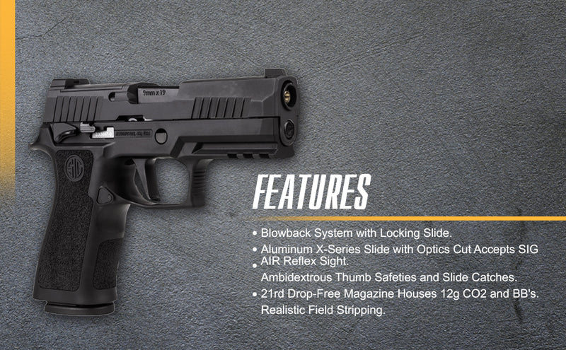 Sig Sauer P320 XCARRY CO2 .177 Cal 350 FPS  Semi-Auto Blowback Air Pistol (AIR-P320XCA-BB)