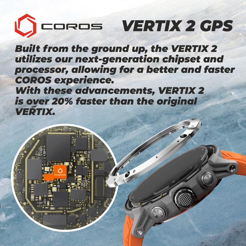 Coros Vertix 2 GPS Adventure Obsidian 1.4" Touchscreen Watch (WVTX2-BLK)
