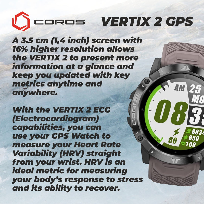 Coros Vertix 2 GPS Adventure Obsidian 1.4" Touchscreen Watch (WVTX2-BLK)