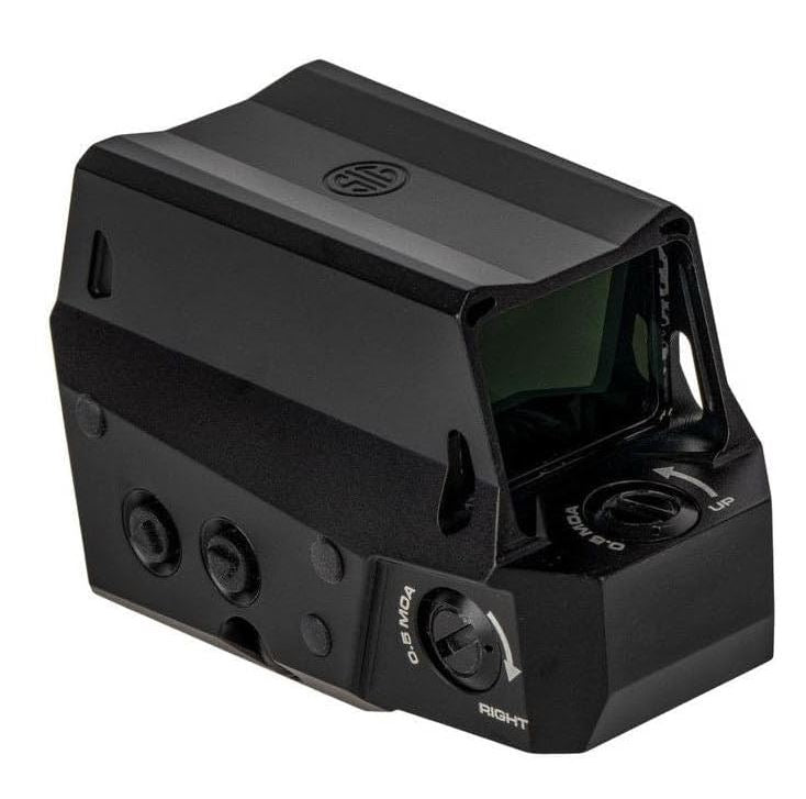 Sig Sauer ROMEO8H RED DOT Sight, Ballistic Circle DOT, 0.5 MOA ADJ, Side Battery, HEX Bolt Mount, Shroud, Black (SOR81001)