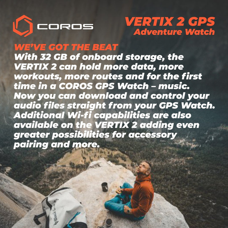 Coros Vertix 2 GPS Adventure Obsidian 1.4" Touchscreen Watch (WVTX2-BLK)