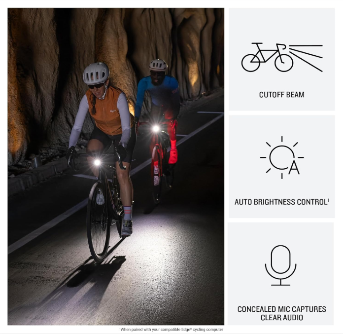 Garmin Varia Vue, Cycling Headlight and 4k Camera, Up to 600 Lumens, Auto Brightness, Crystal-Clear Video Recording, Incident Detection While Cycling w/ Wearable4U Bundle
