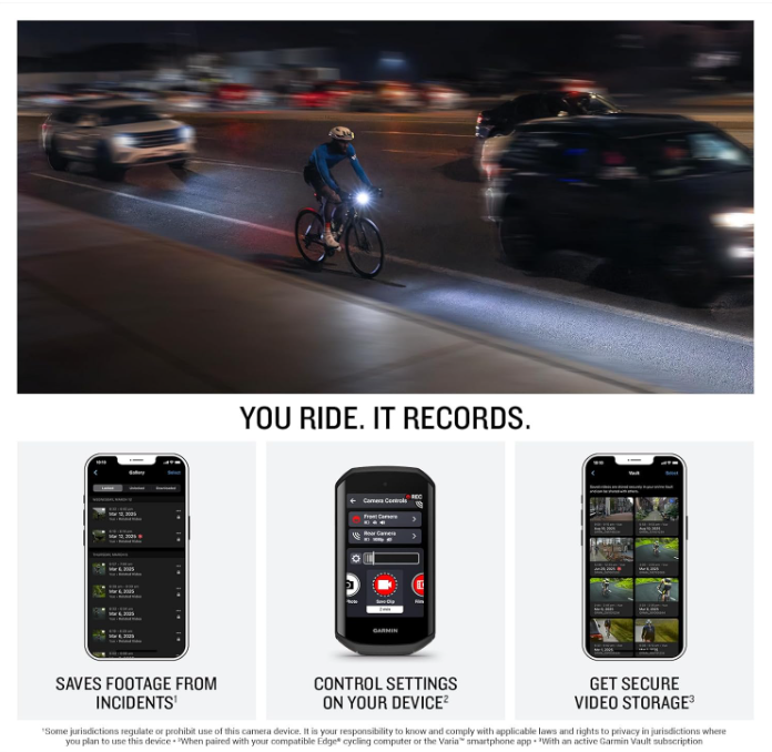 Garmin Varia Vue, Cycling Headlight and 4k Camera, Up to 600 Lumens, Auto Brightness, Crystal-Clear Video Recording, Incident Detection While Cycling w/ Wearable4U Bundle